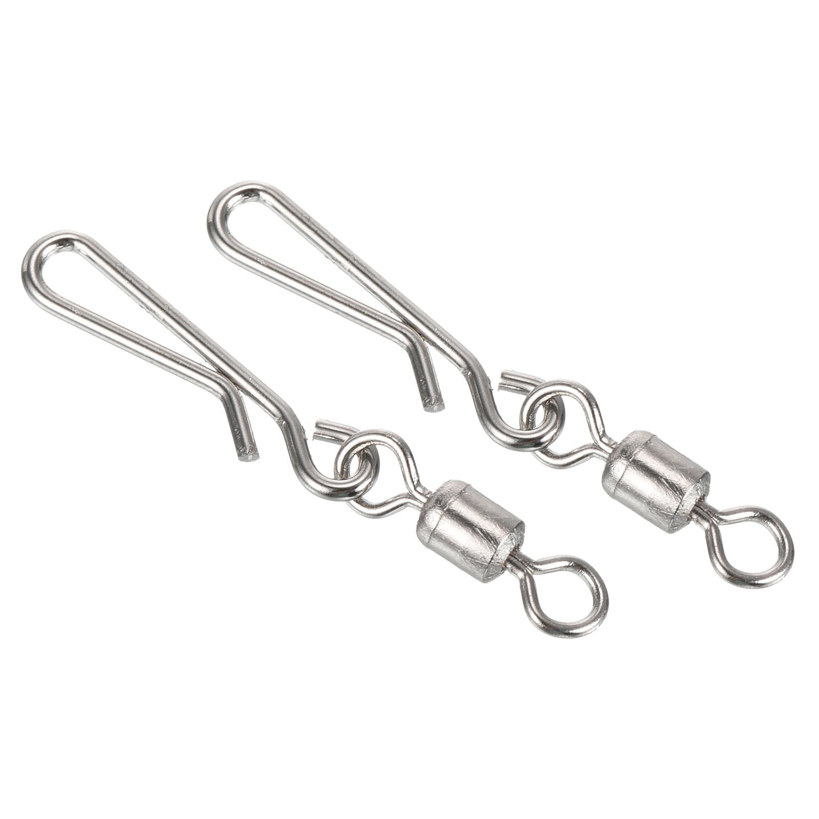 Fishing Rolling Swivel with Hanging Snap, 20 Pack 18lb Fishing Tackle, Silver