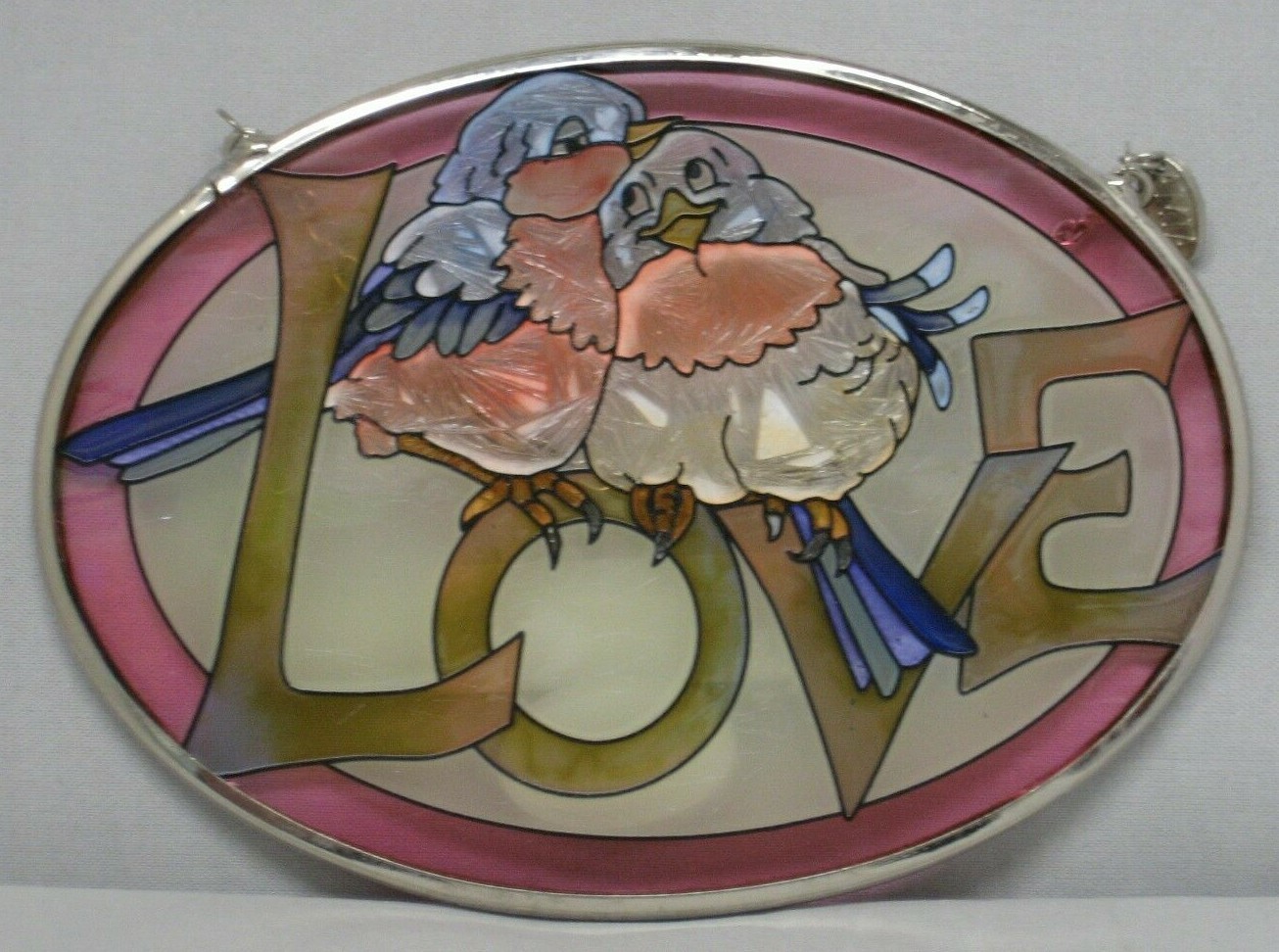 Amia  Love Hand Painted Glass Suncatcher 4 1/4" 6295