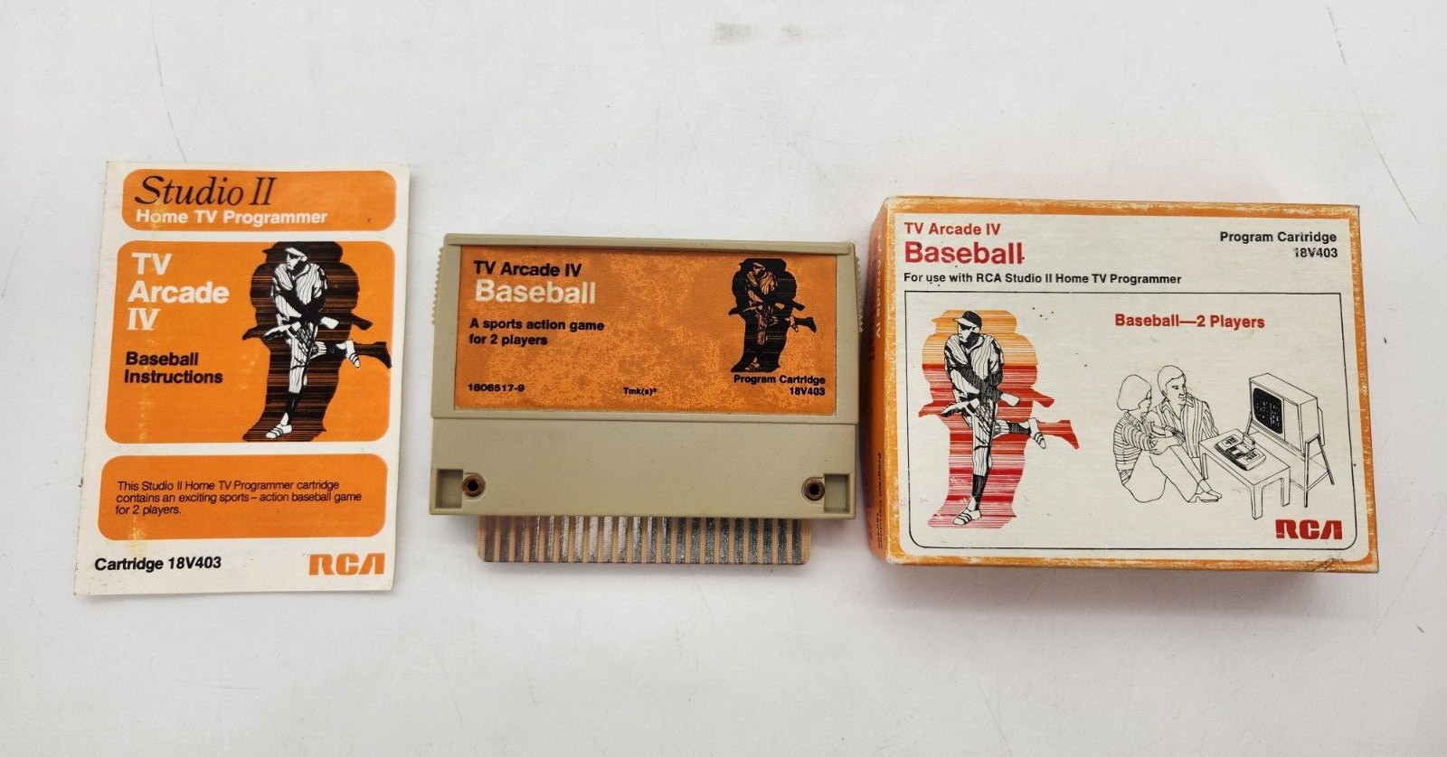 Vintage!! RCA 1977 TV Arcade IV Baseball Program Cartridge 18V403 2 Players