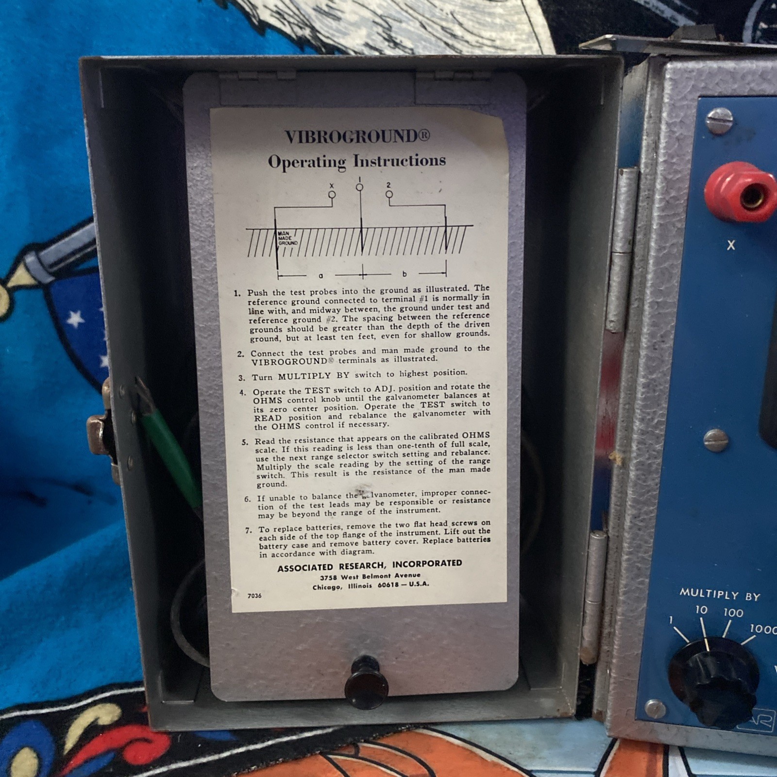 Vibroground Model 255 - Ground Resistance Meter - Associated Research - Untested