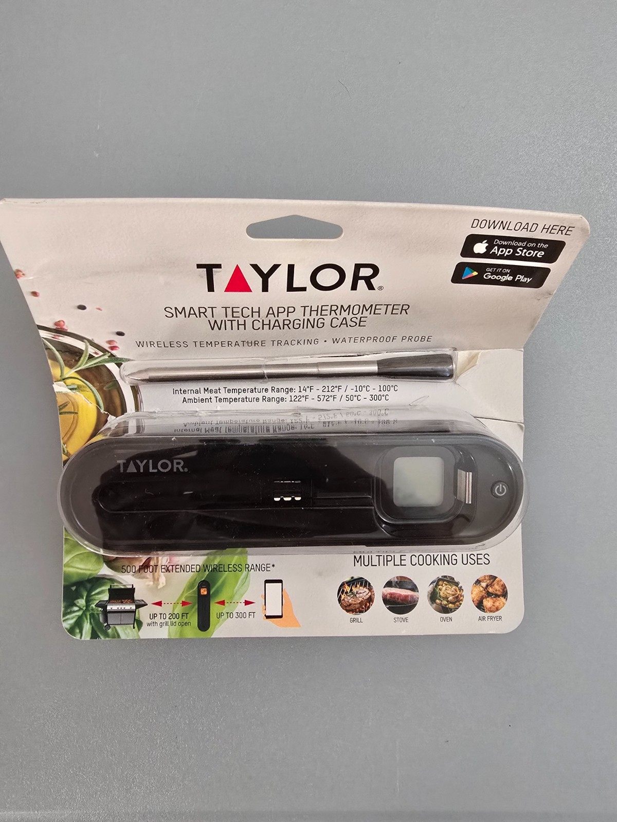 Taylor Bluetooth App Wireless Digital Cooking Kitchen Meat Thermometer (Opened)