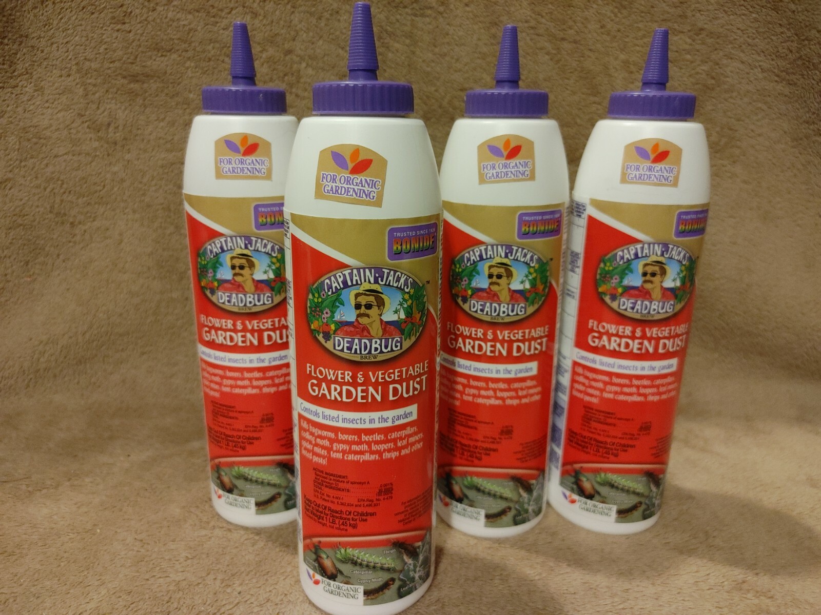 Lot of 4: Captain Jacks Flower & Vegetable Garden Dust For Organic Gardening