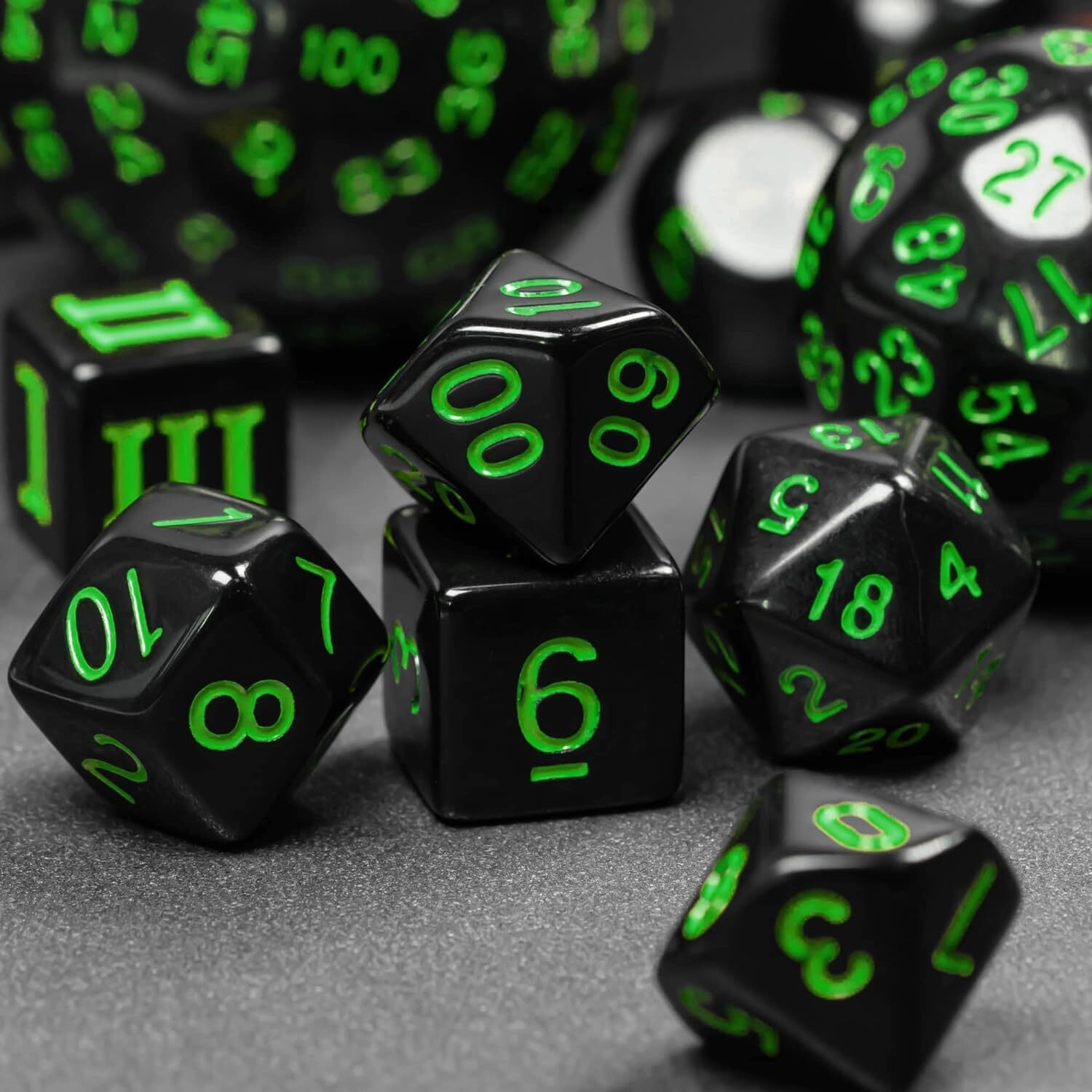 15 Pieces Complete Polyhedral DND Dice Set D3-D100 Spherical D&D Dice Set D100