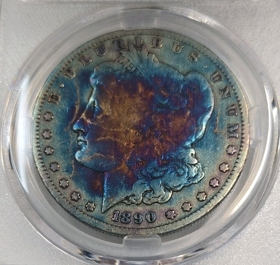 Exceptional Toning 1890- S Morgan Silver Dollar