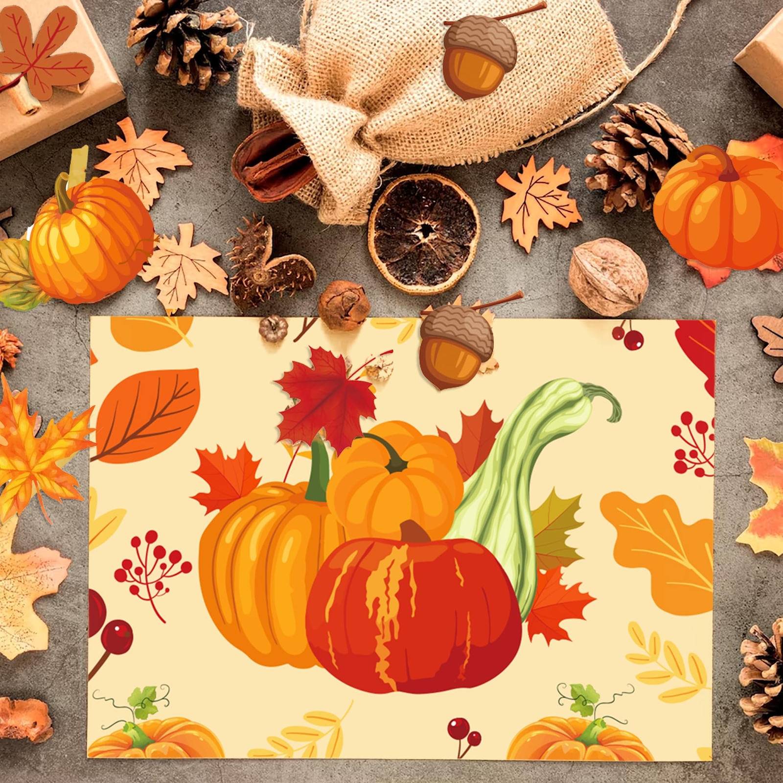 24 Sheet 12x12 Thanksgiving Theme Double-Sided Scrapbook Paper Pad Fall