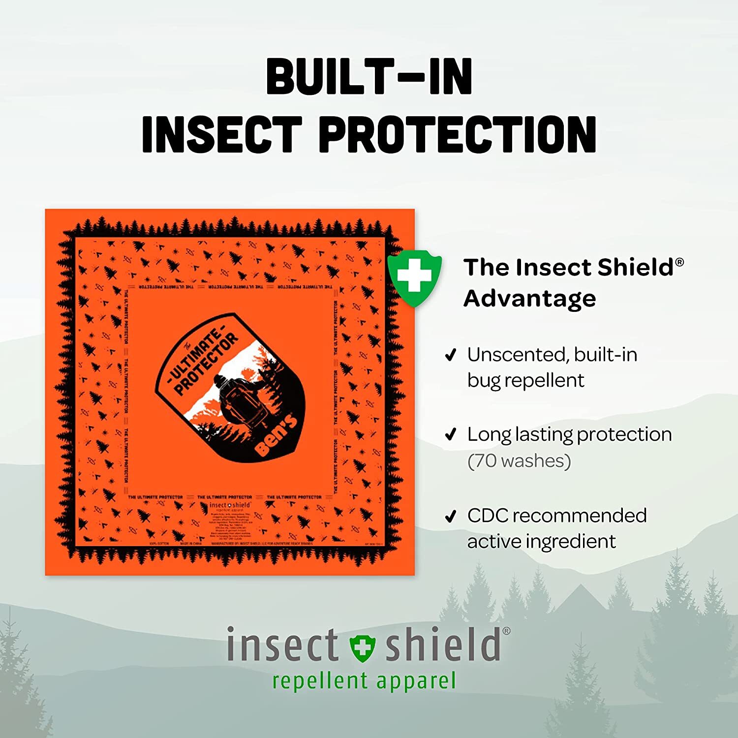 Ben's Bandana with Insect Shield Repellant (Pack of 2)