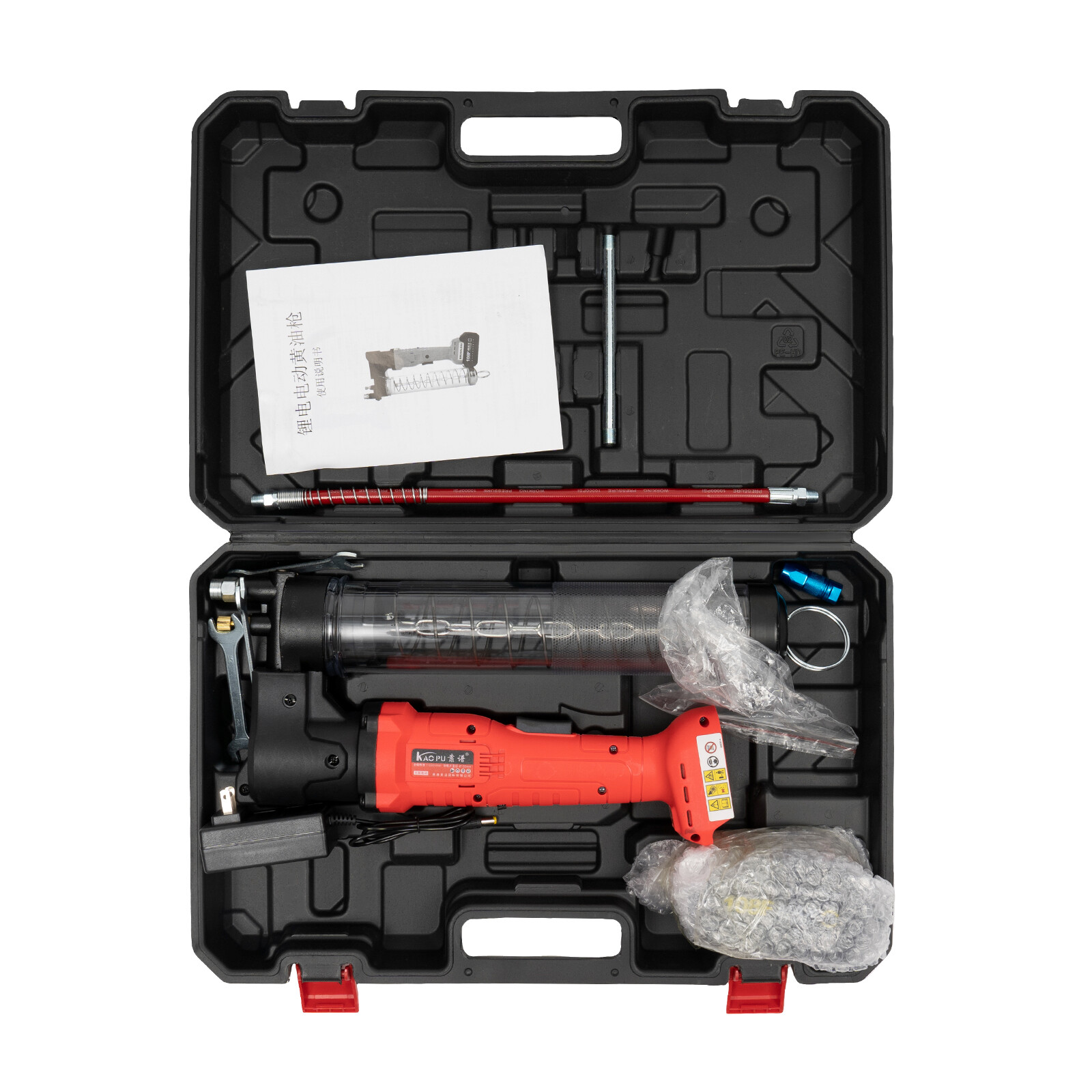 18V Electric Grease Gun Set Cordless Rechargeable Grease Gun Kit Battery Powered