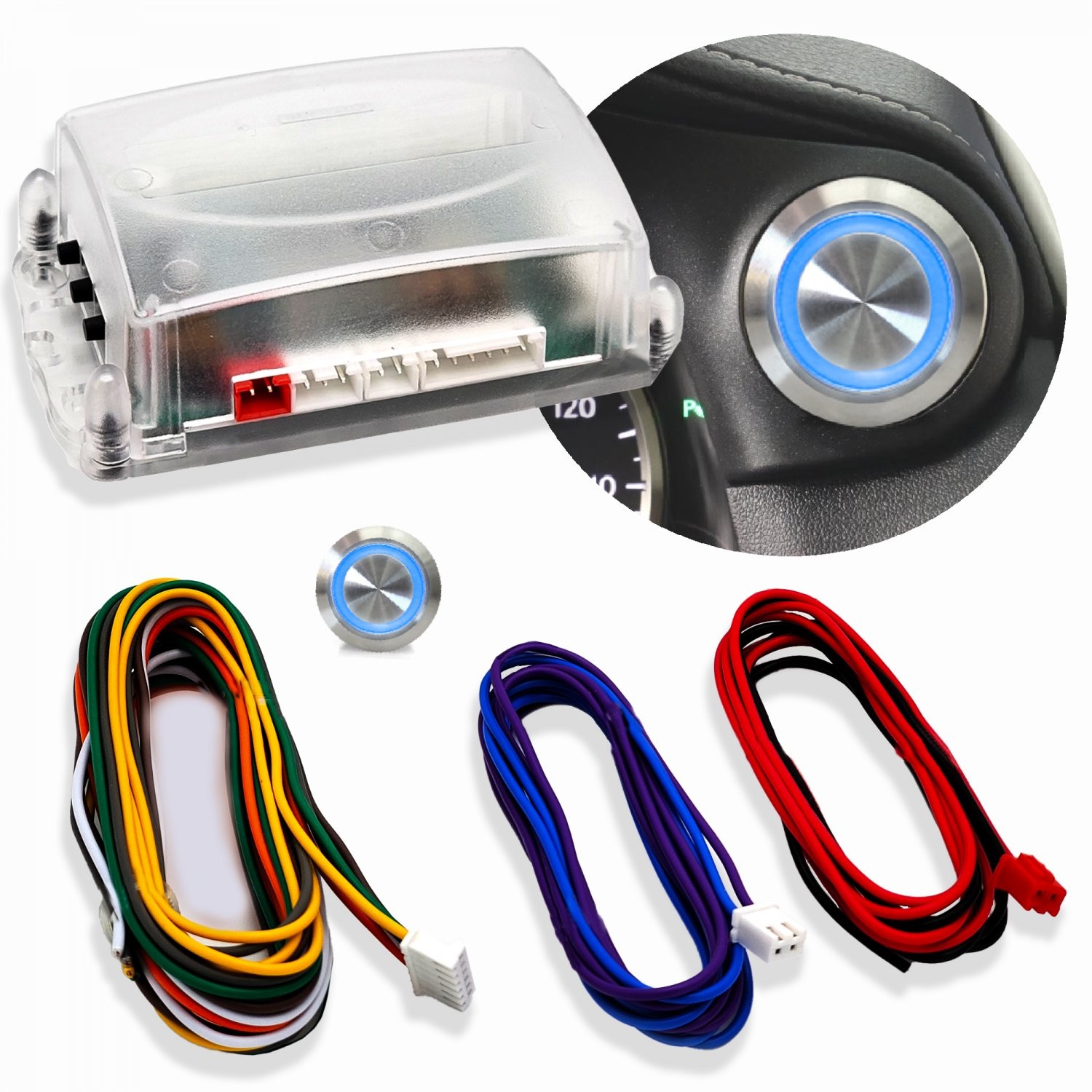 Blue One Touch Engine Start Kit Keep It Clean KICHFS1001B truck custom muscle