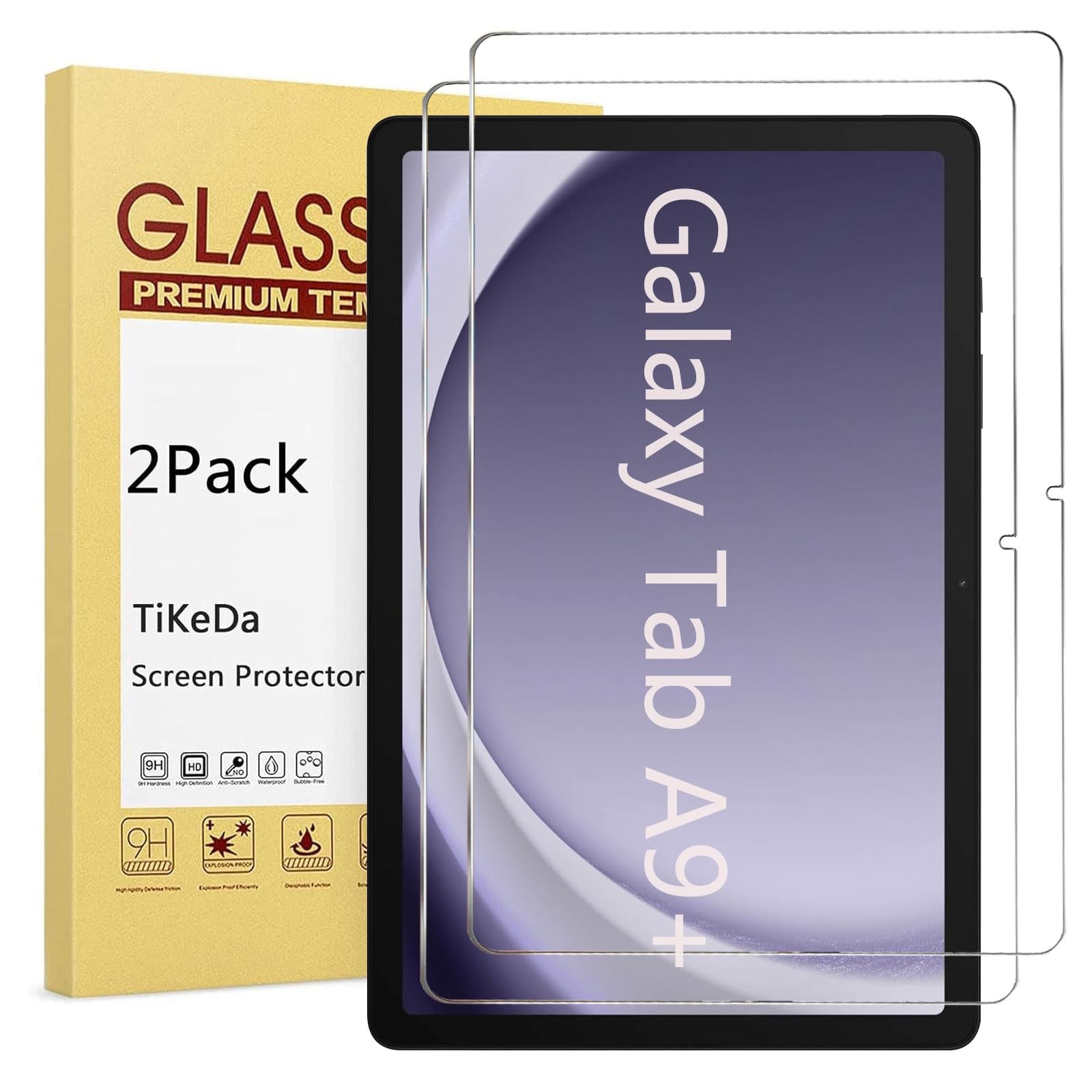 TiKeDa 2 Pack Screen Protector for Samsung Galaxy Tab A9 Plus 11 Inch Clear
