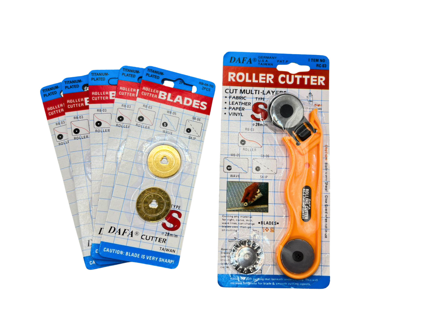 Dafa 28mm Rotary Cutter with X5 extra Titanium Blades