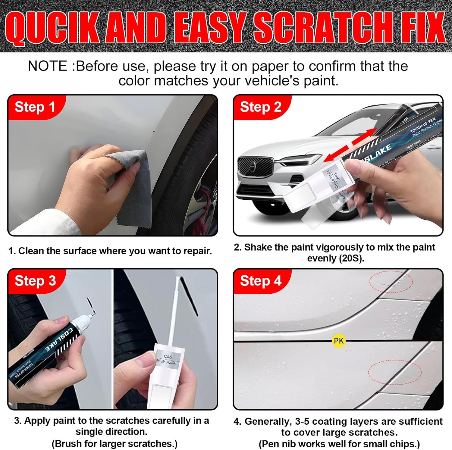 Touch Up Paint (Bright Dusk(736)), Paint Scratch Repair Kit, Quick & Easy Soluti