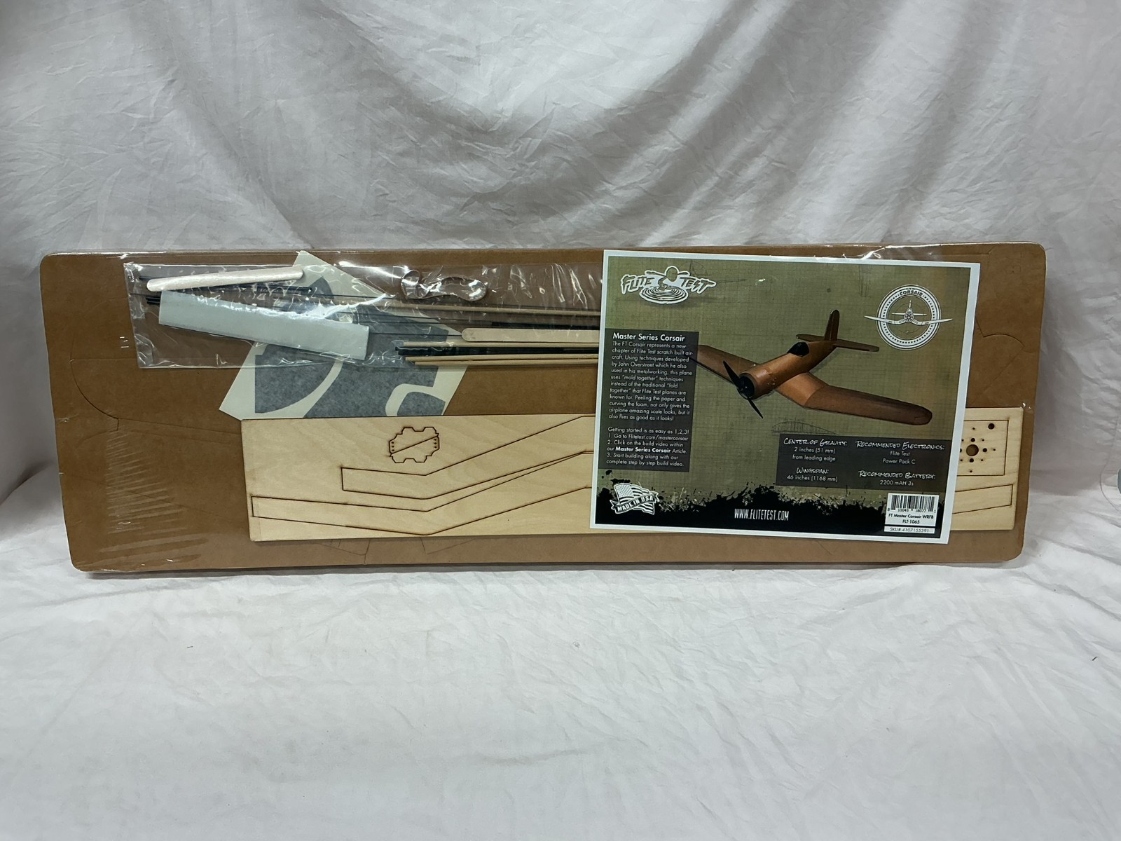 Flite Test Master Series Corsair Flying Aircraft Unassembled Model Kit Sealed