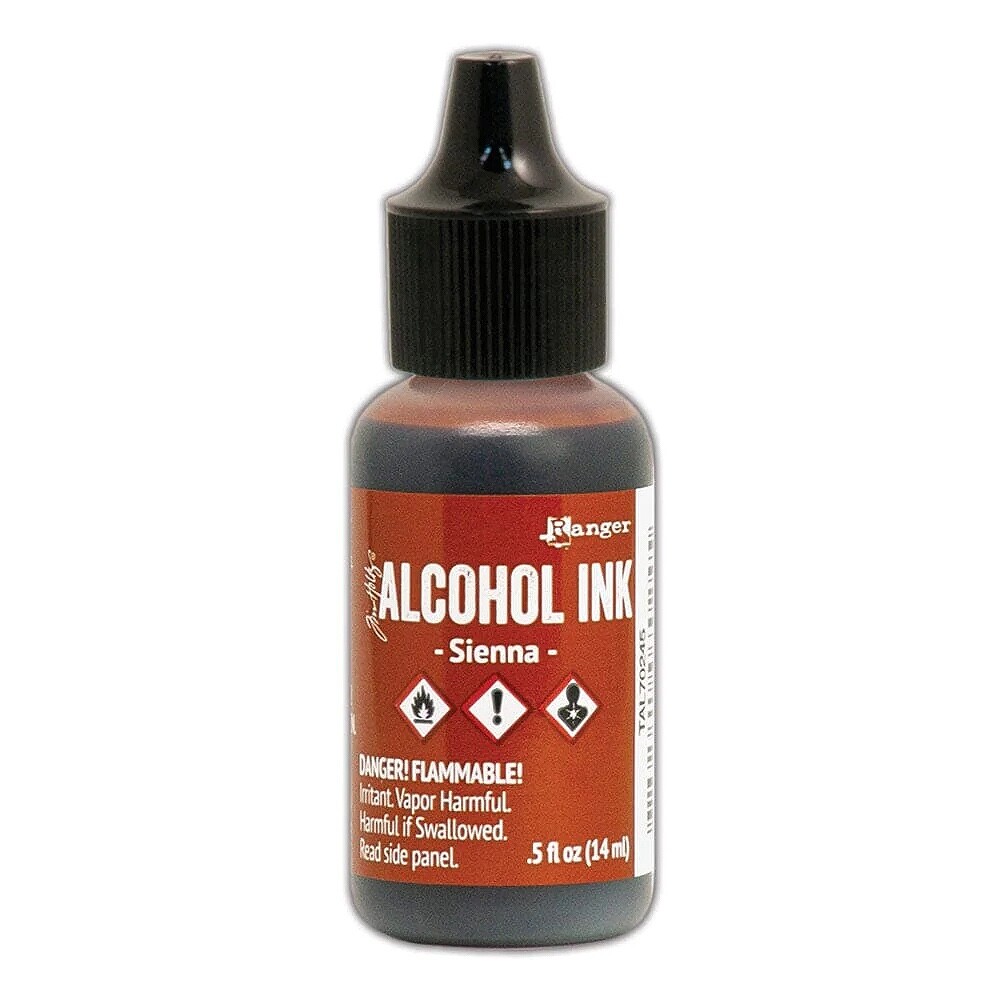 Ranger, Tim Holtz, Alcohol Ink, Sienna Alcohol Ink, .5 fl oz, Rust,  Brown Ink