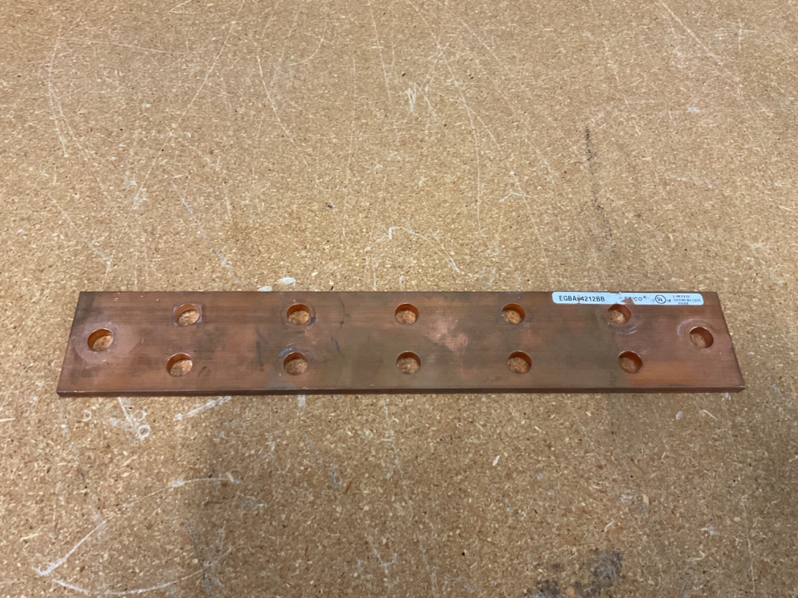 Nvent Erico EGBA14212BB, Grounding Busbar, No Mounting Brackets or Insulators