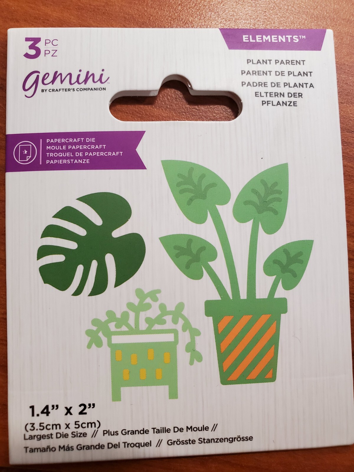 CC1 Crafters Companion Elements Plant Parent 1.4" X 2" Die New