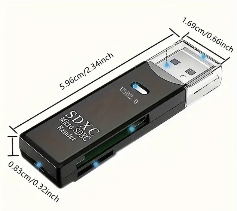 SD XC Micro Card Reader USB to SD Micro SD TF Smart Memory Card Adapter (White)