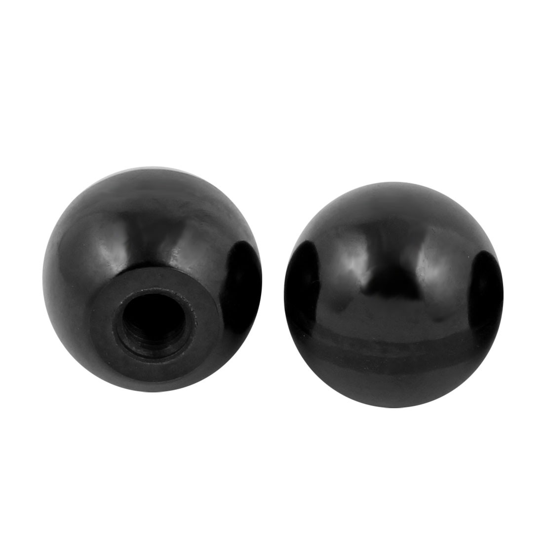 3Pcs Black Plastic Round Handle Ball Knob M12 Threaded 40mm Dia Machine Tool