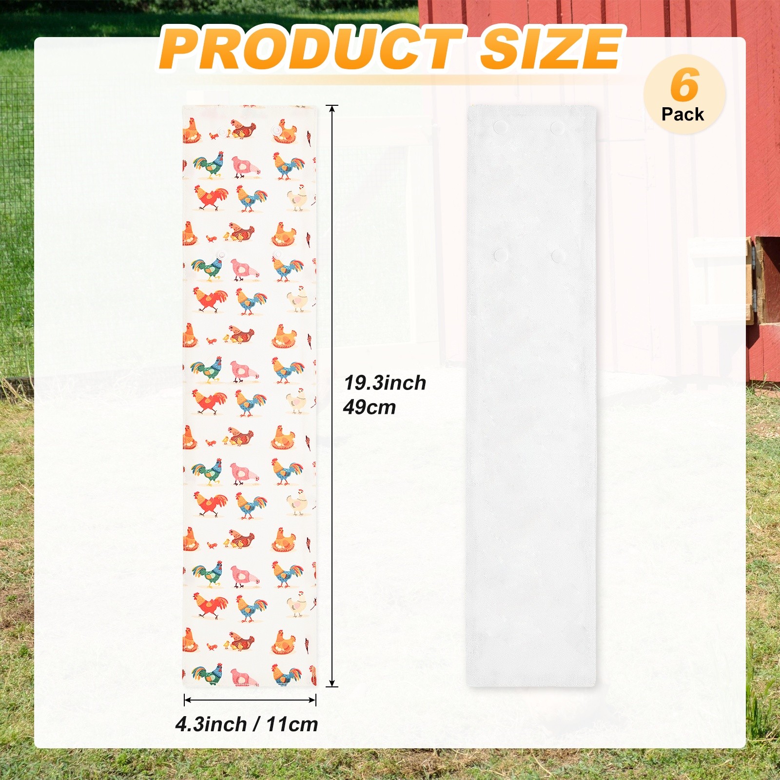 6-Pack Chickens Nest Box Curtains for Laying Eggs/Windproof/Lightproof[White 1]