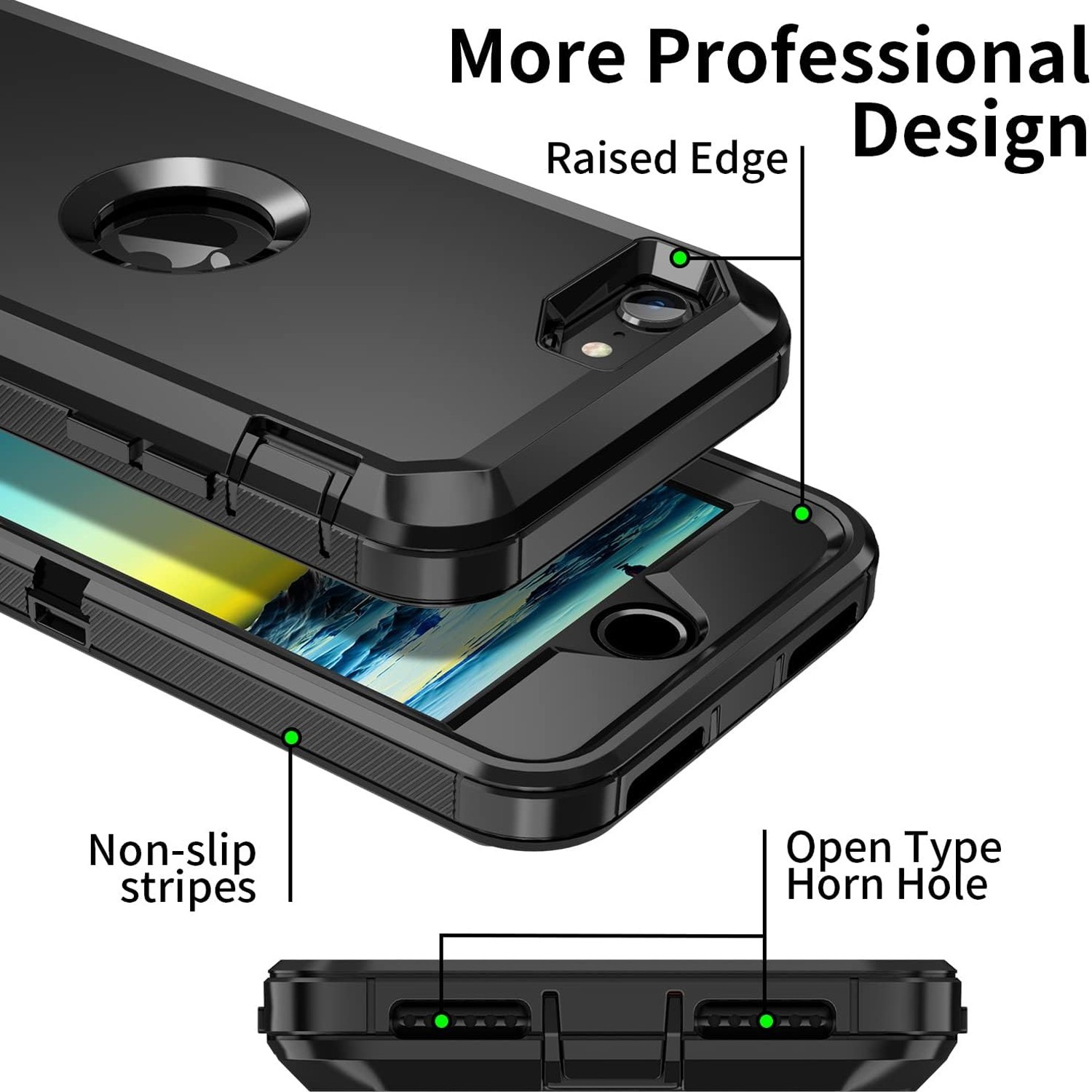 For iPhone SE 2020/8/7 Plus Case Shockproof Cover Fit Otterbox +Screen Protector