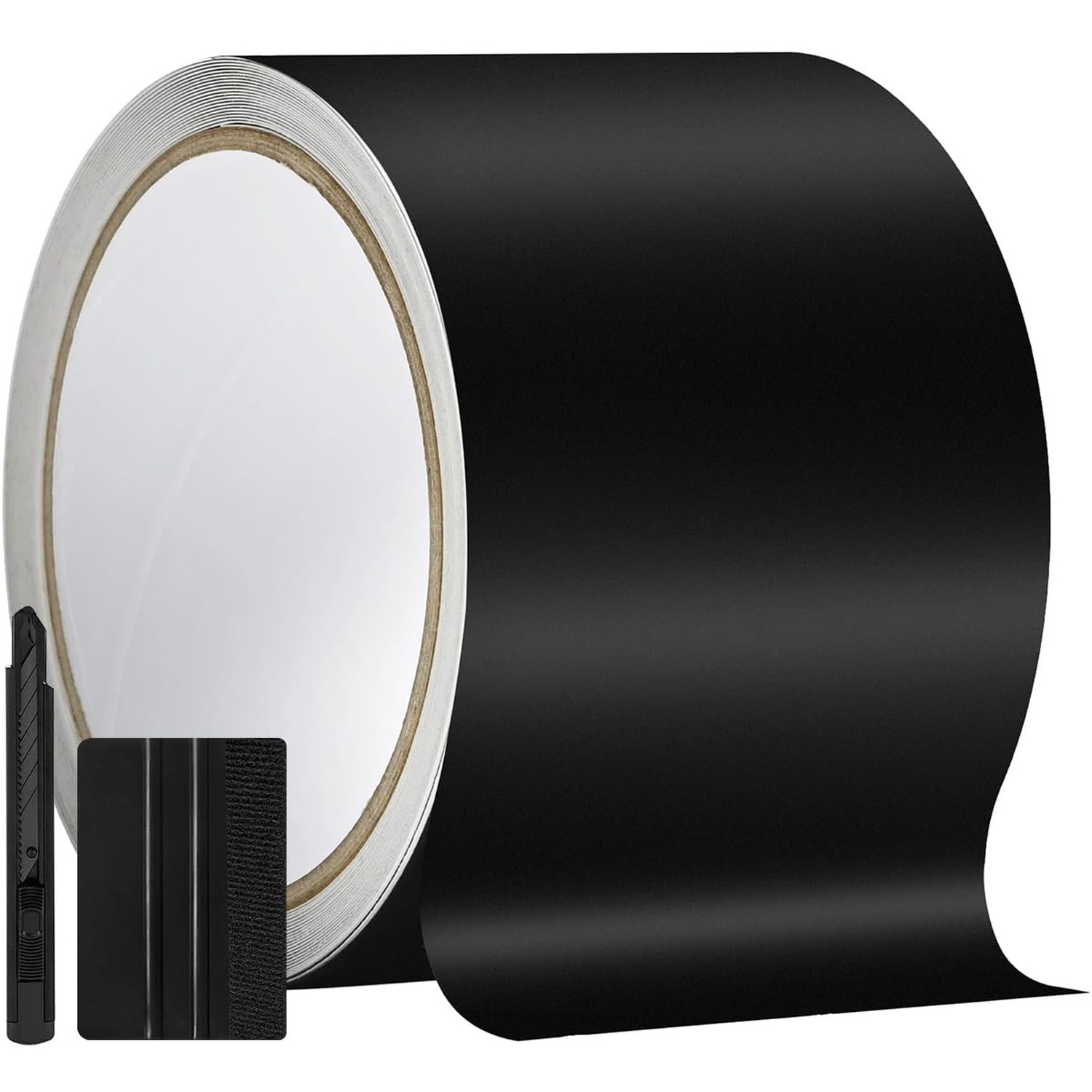 4" X 30FT Matte Black Vinyl Wrap for Chrome Delete Window Trim Car Door Sill ...