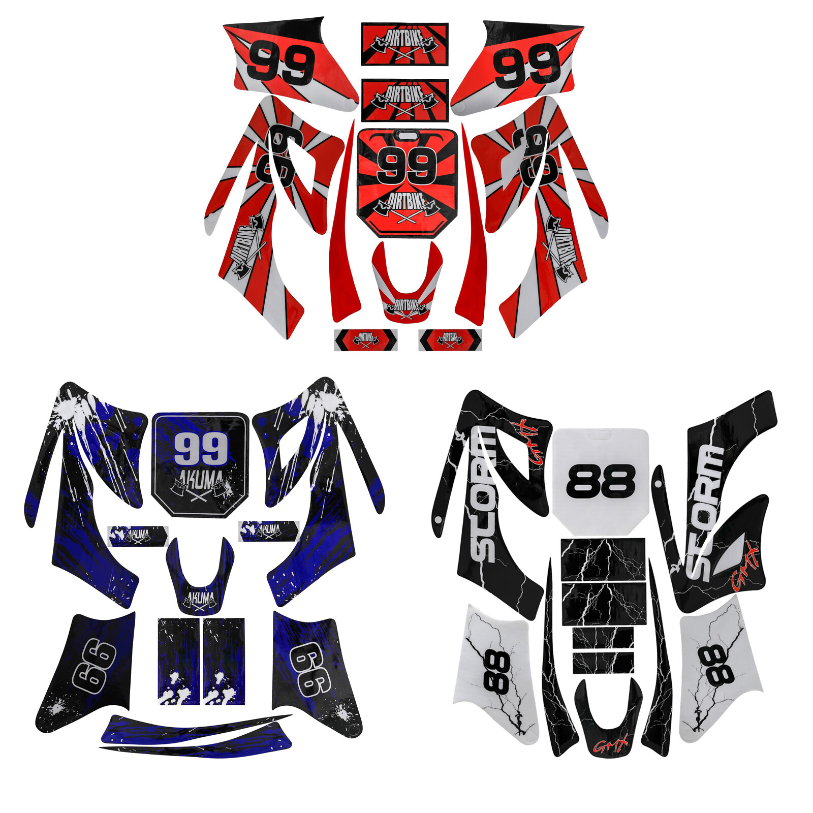 Decals Graphics Stickers set for Apollo Orion Style Pit Dirt Bike 110CC 125CC