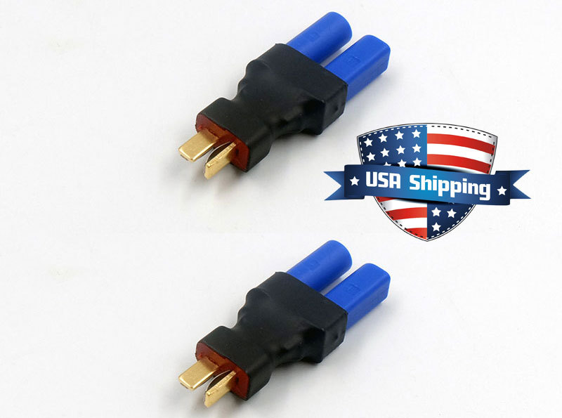 2pcs T-Connector Male (Deans Style) To EC5 Female RC LiPO Conversion Adapter