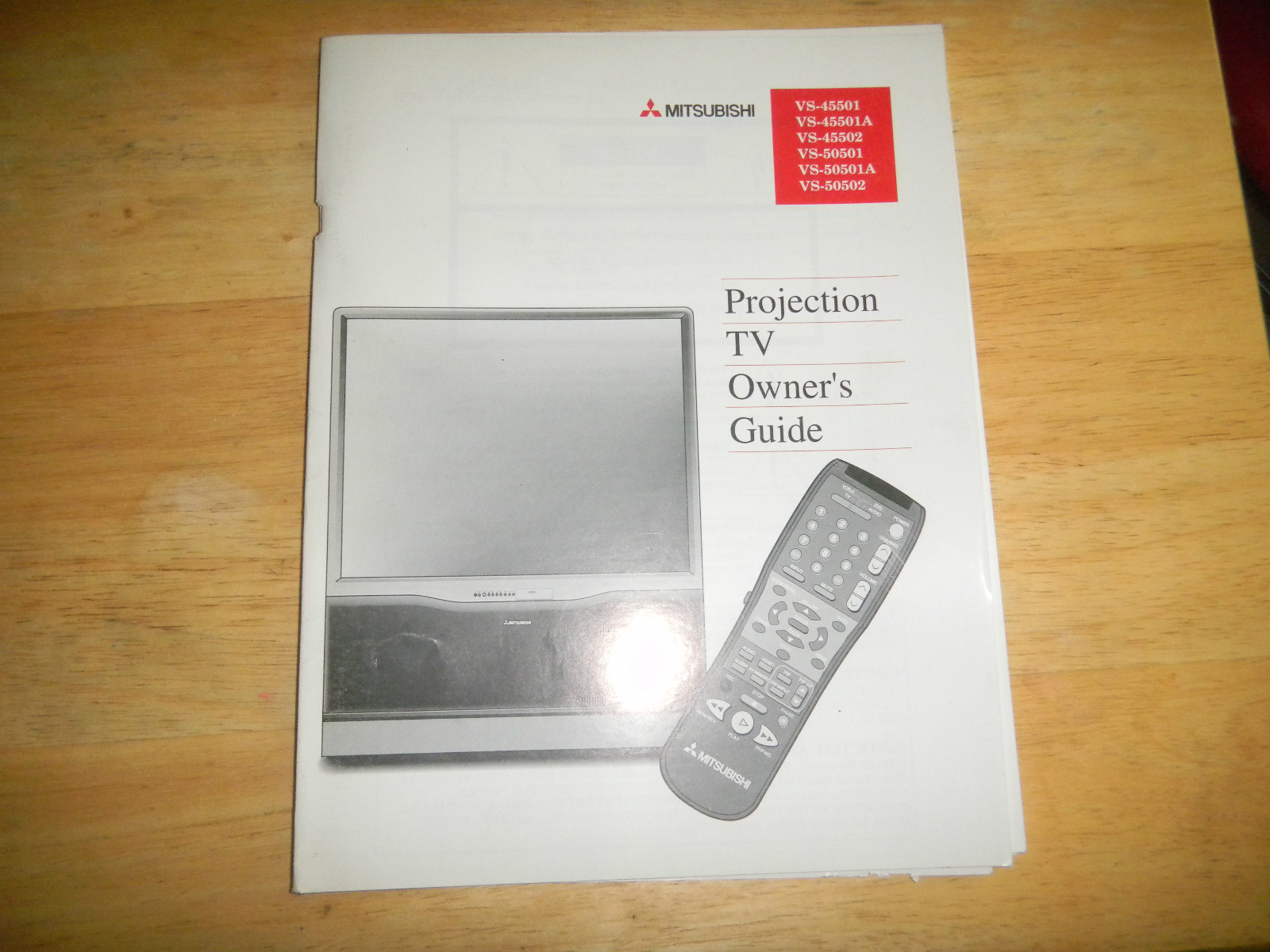 MITSUBISHI TV  VS-4501 VS-45502 VS-50502 VS-50501  ARCADE GAME MONITOR MANUAL