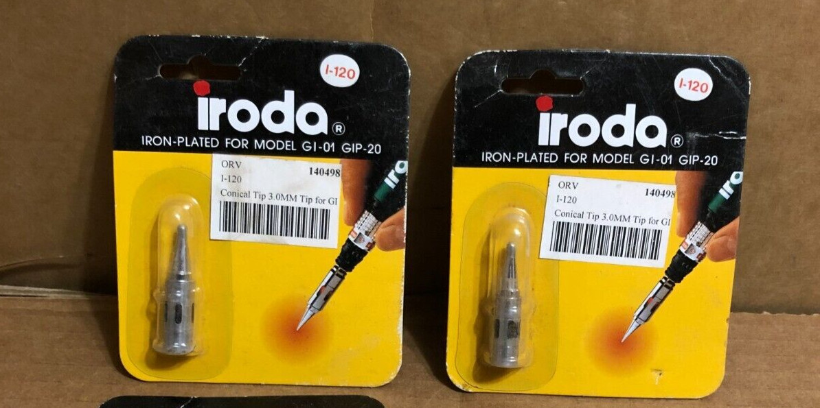 Iroda i-120, 3mm Conical Soldering Iron Tip GI-01 GIP-20 LOT OF 2x