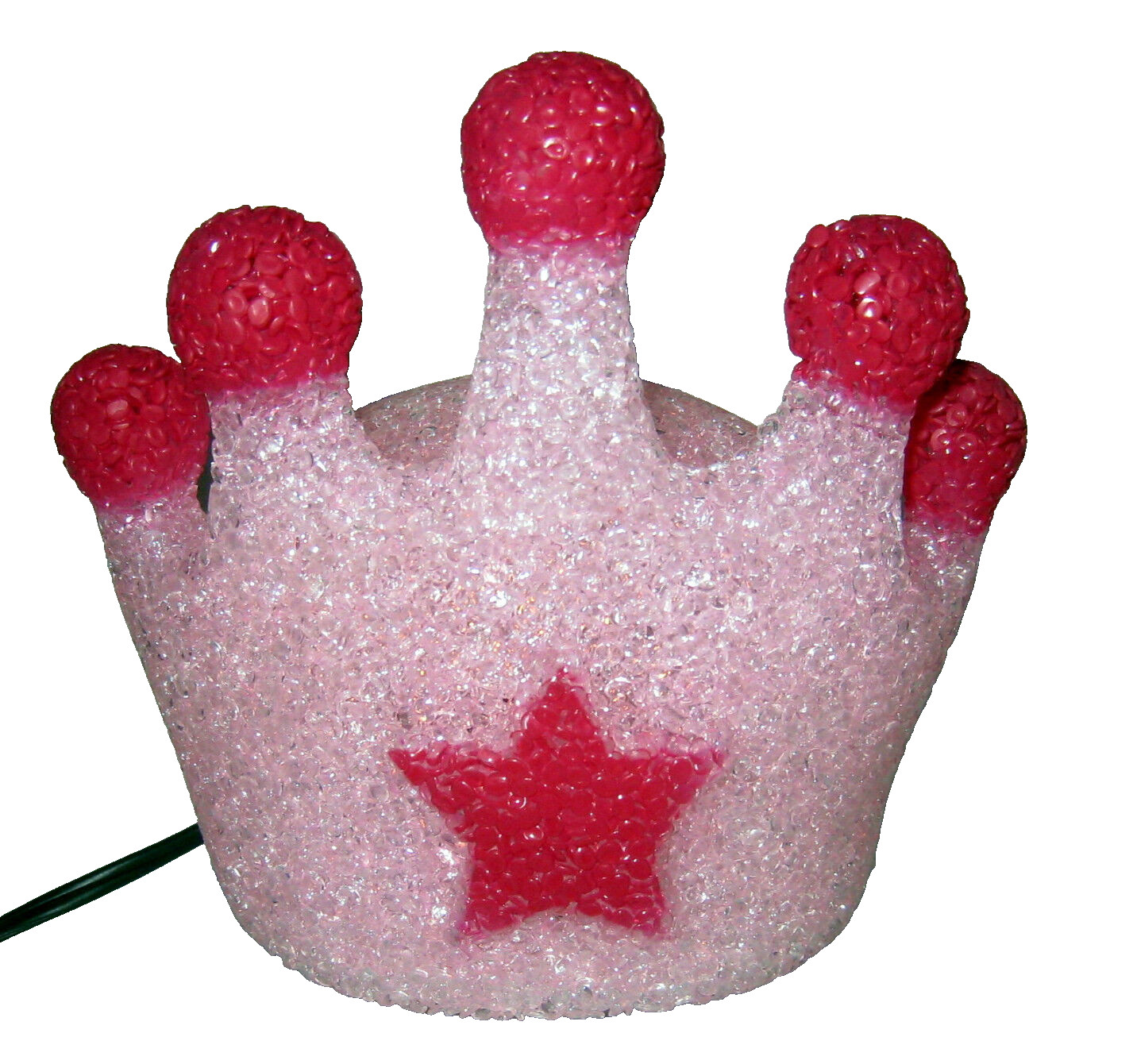 New Pink Crown EVA Desk Table Shelf Glow Lamp Night Light Crowns