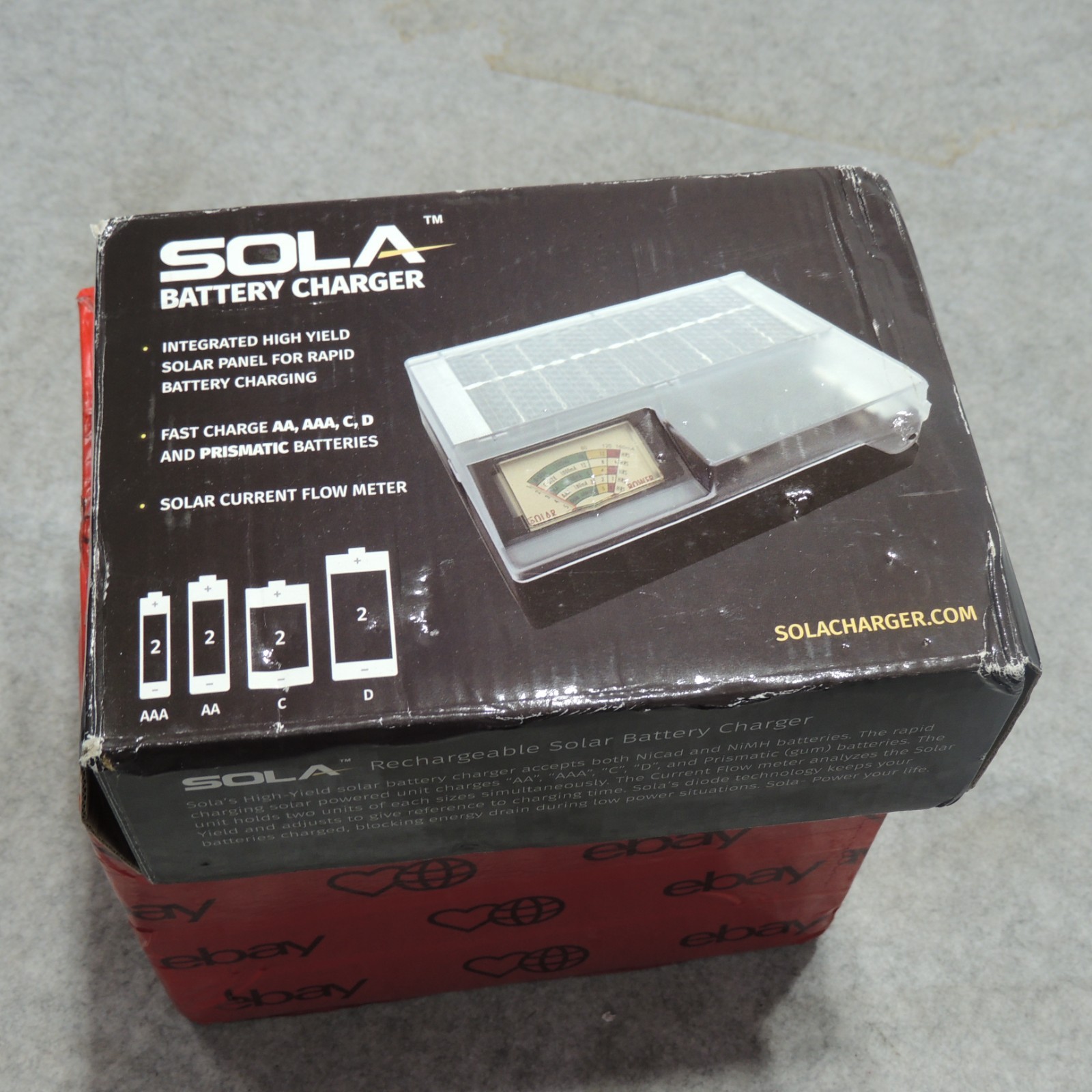 SOLA Rechargeable Battery Charger Integrated High Yield Solar Panel