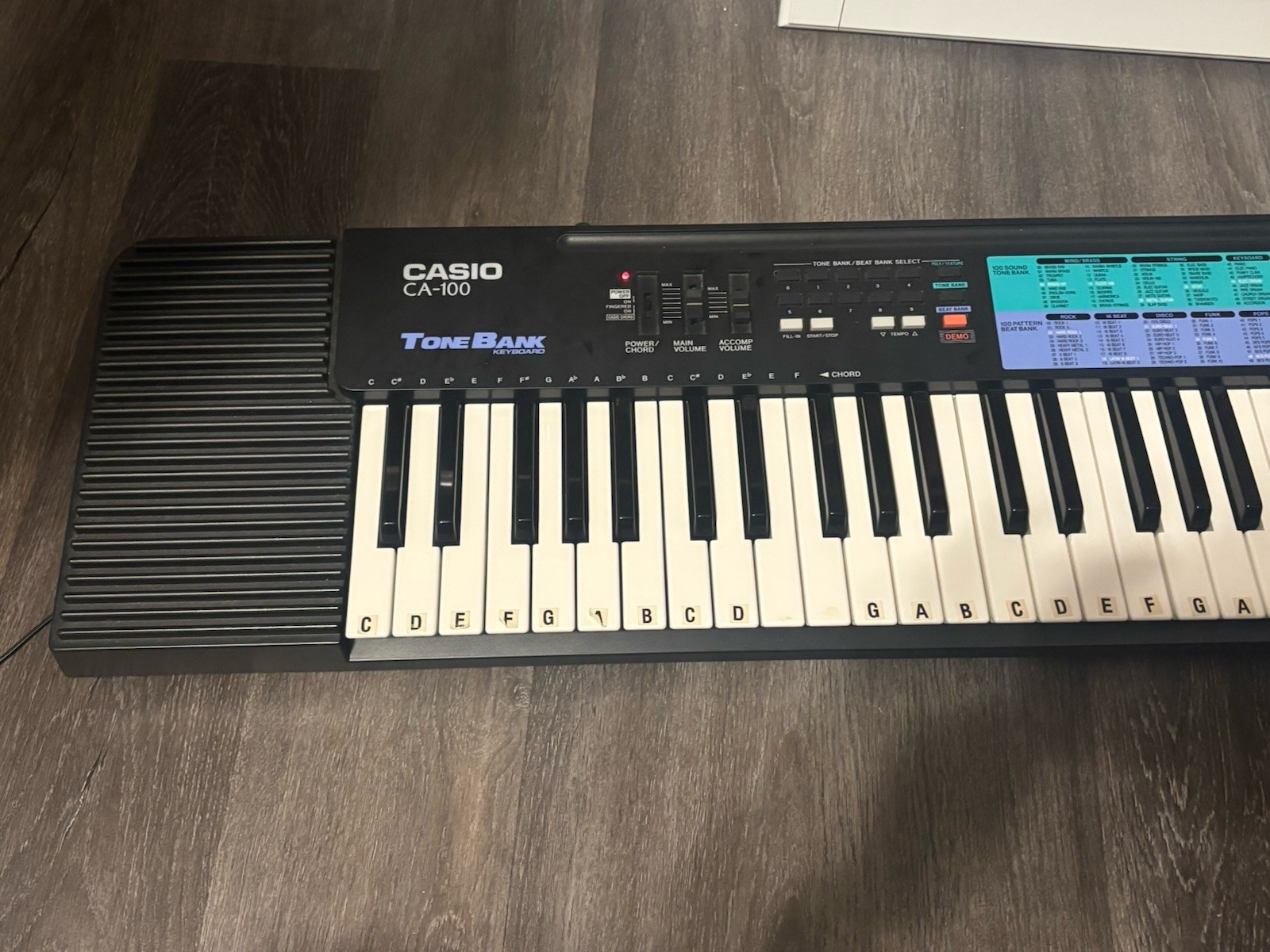 Casio Tone Bank CA-100 49-Key Electronic Keyboard TESTED