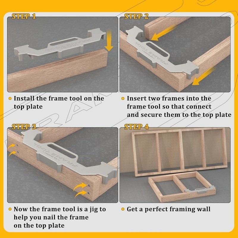 Premium Wall Stud Framing Tool Solid Cast Aluminum Easy to Use Framing Jig