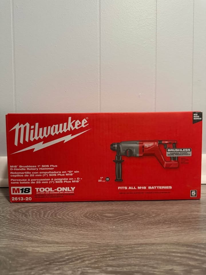 Milwaukee 2613-20 M18 18V Brushless Cordless 1" SDS Plus D-Handle Rotary Hammer