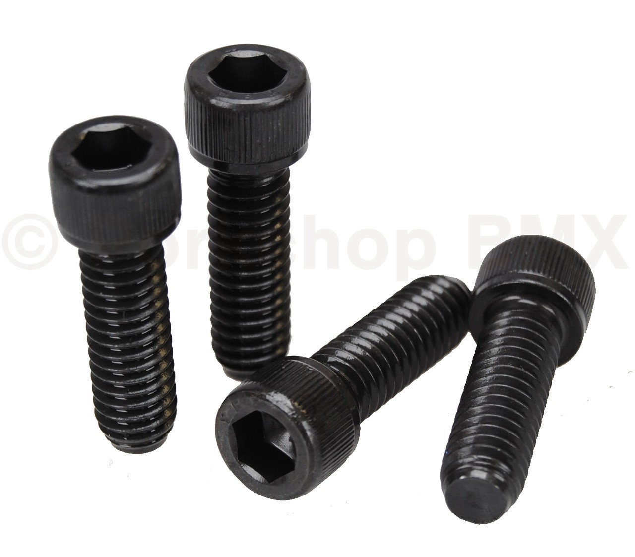 BMX Bicycle Stem Cap Bolts (Set of 4) 5/16" X 18T X 1" - BLACK OXIDE STAINLESS