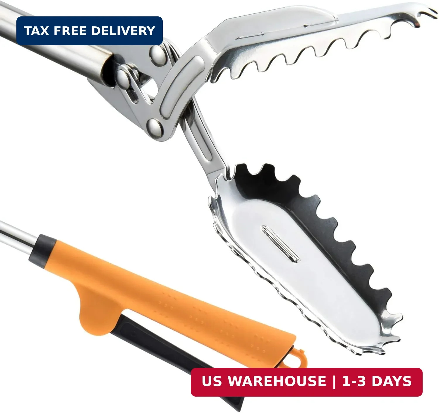 FTH All Stainless Steel Grabber Reacher Pickup Tool Heavy Duty Trash Picker Log
