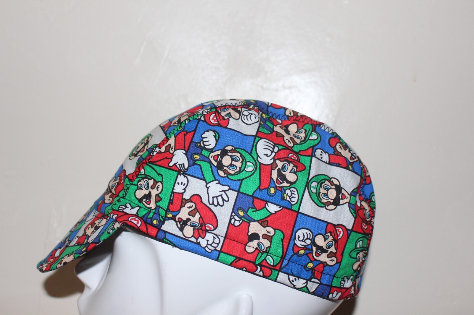 CYCLING CAP  Mario  brothers HANDMADE IN USA   S M L