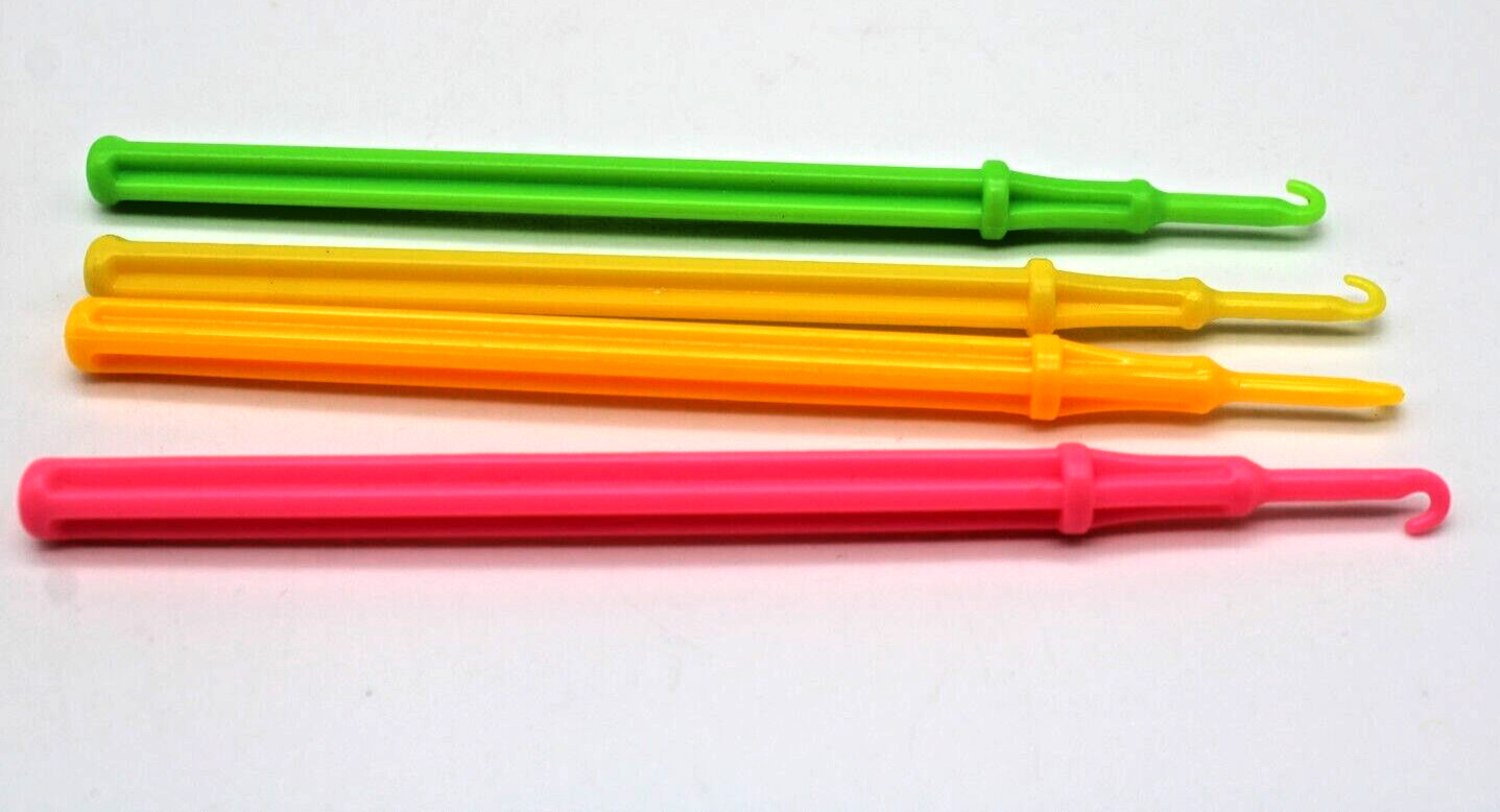 4.5" Plastic Loops Weaving Pot Holder Loom Craft Hook - COLOR CHOICE