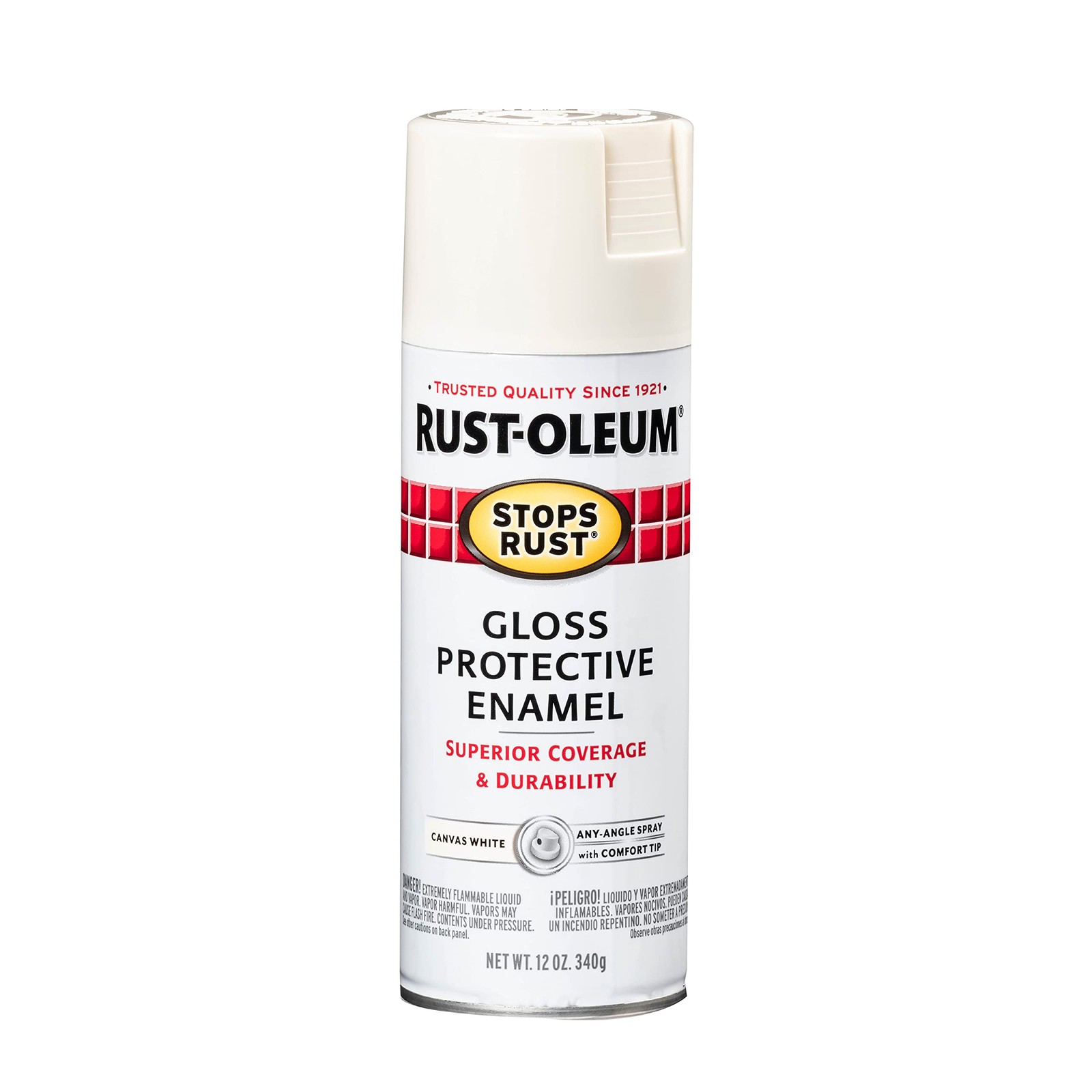 Rust Oleum 7789830 Protective Enamel Gloss Spray Paint 12Oz Canvas White