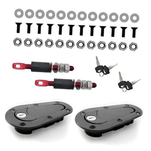 Flush Hood Latch & Pin Kit - Durable Engine Bonnet Quick Release Latch & Pin
