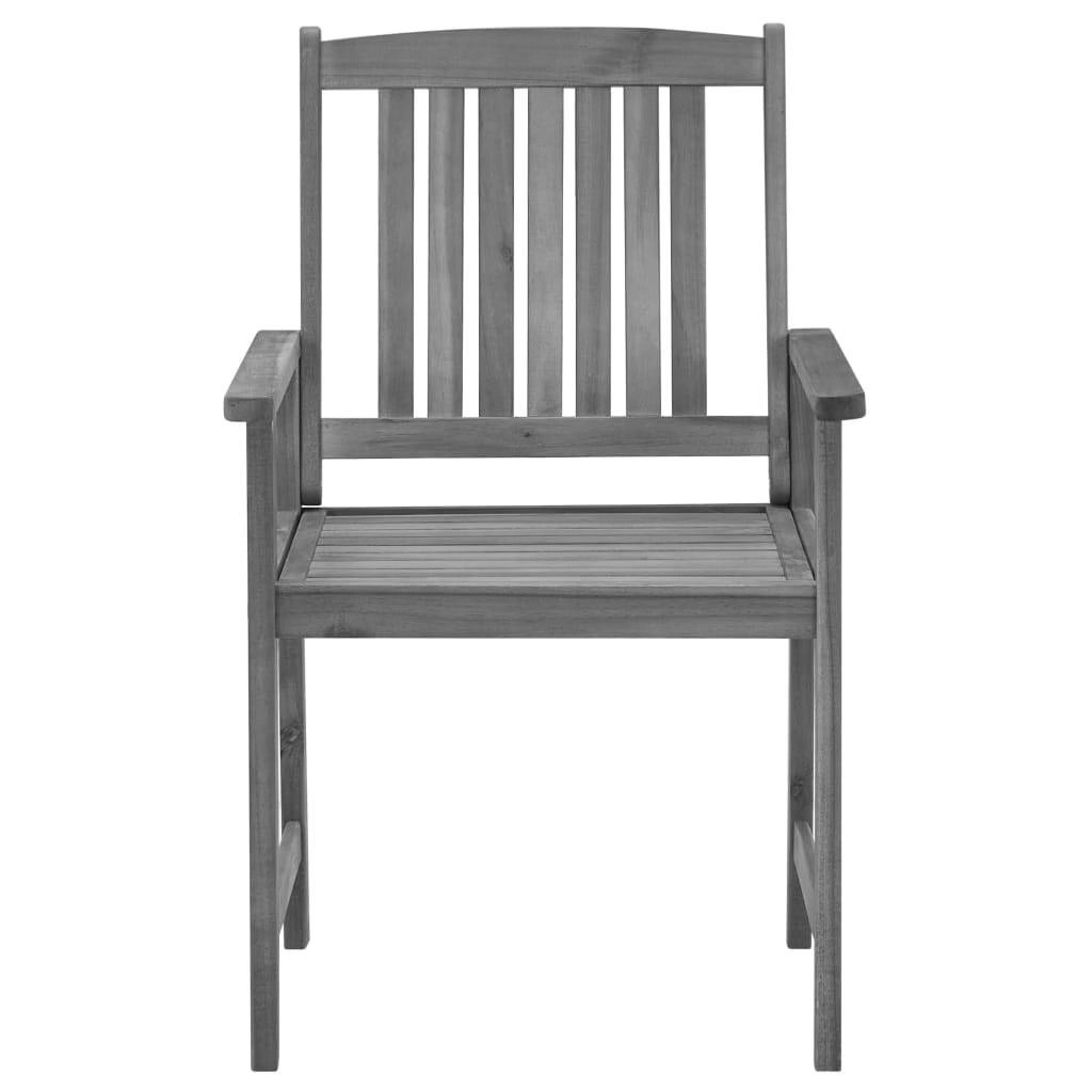 Garden Chair Set of 2 Grey Solid acacia wood Medium Durable