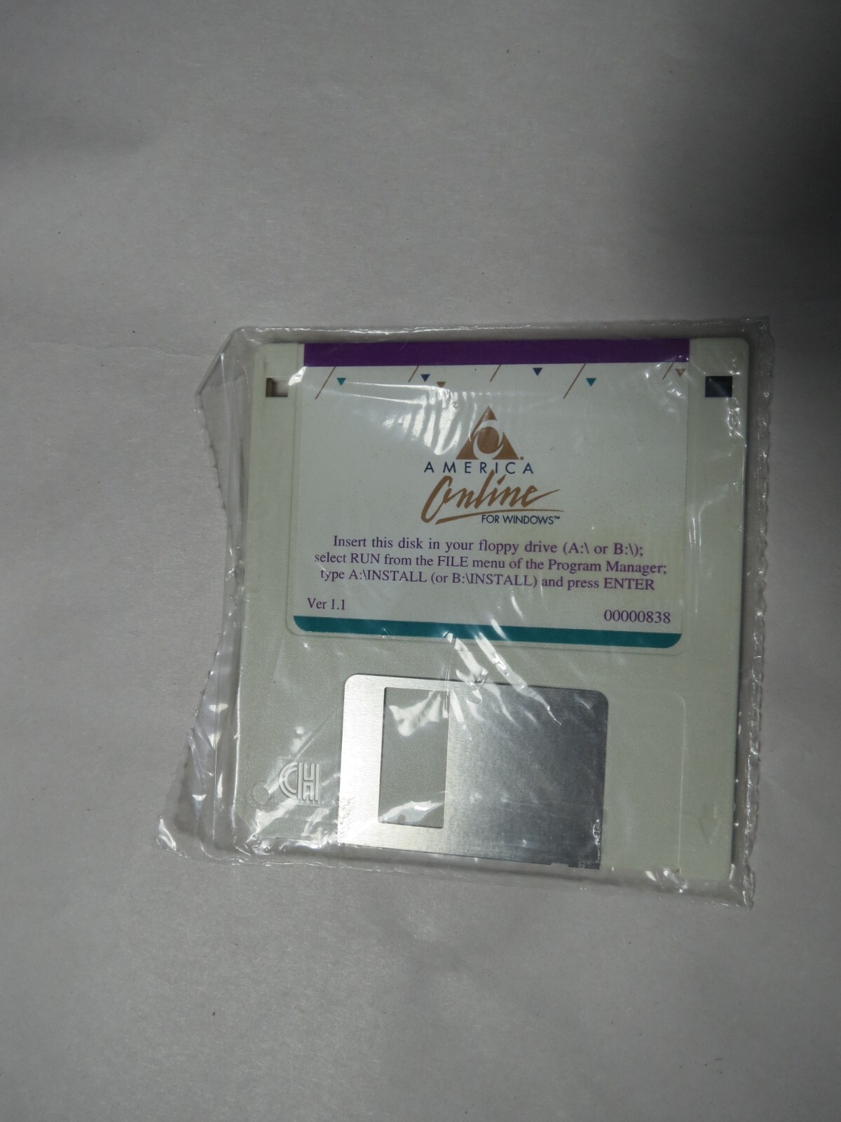 America Online AOL 3.5” Floppy Disk Version  1.1 For Windows