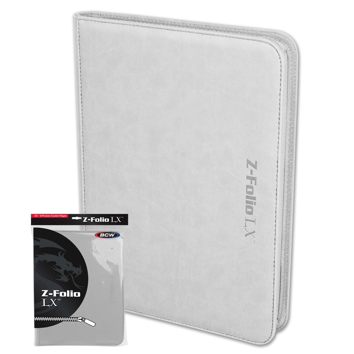 BCW Gaming Card Album Hold 360 Pokemon Magic Z Folio Zipper LX Gift Idea White