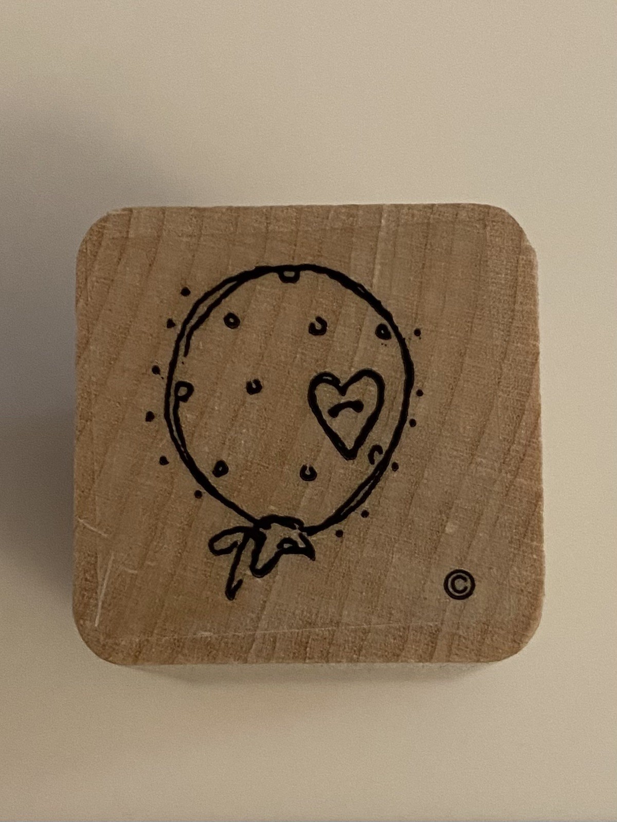 New DOTS Quilted Balloon Wood Mounted Rubber Stamp RS83