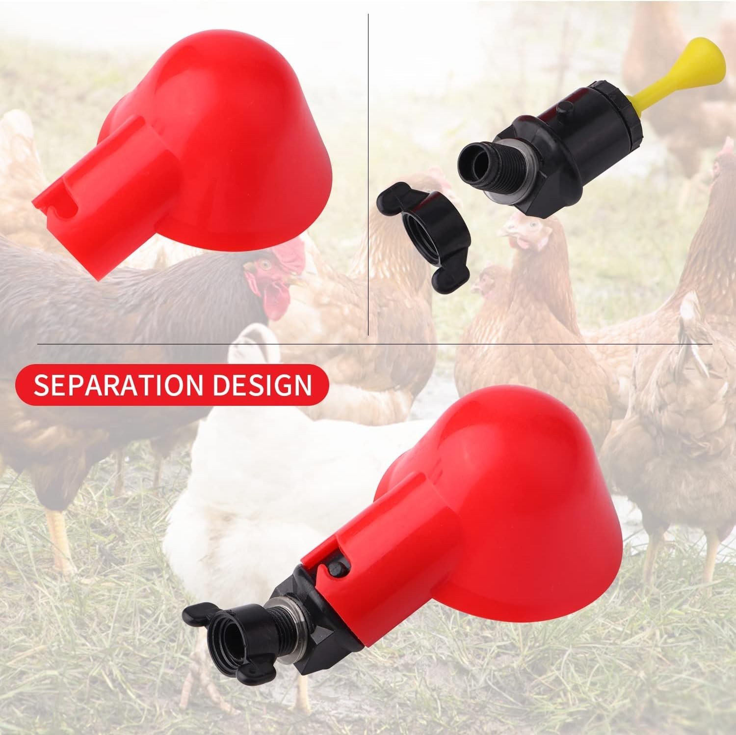 12Pack Automatic Chicken Waterer Cups - Hassle-Free Bird Hydration Solution