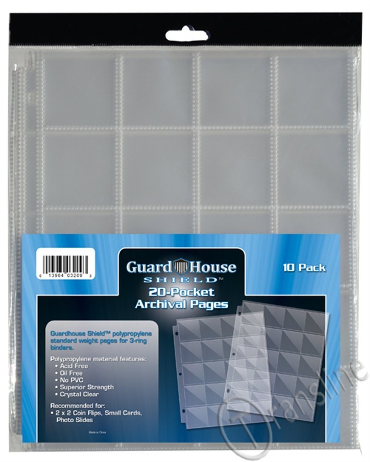 GuardHouse Shield 20 Pocket Coin Storage Pages for 2x2 Holders 10 Pack