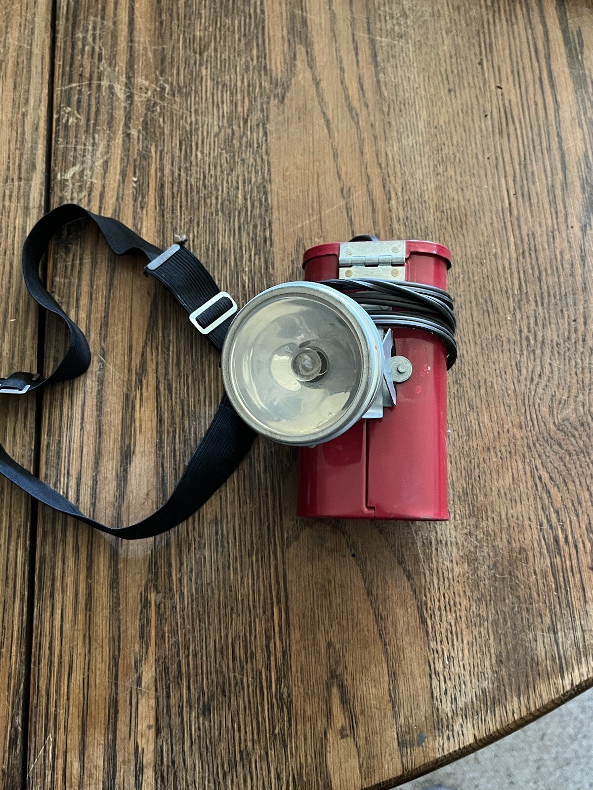Justrite Electric Head Lantern Headlamp Light Lamp Red Case