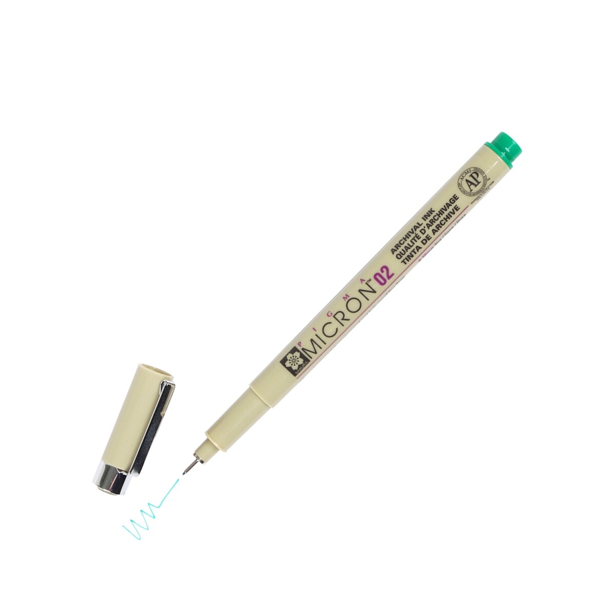 XSDK02-29 Sakura Pigma Micron 02 Marker Pen, 0.30mm Tip, Green, Box of 12