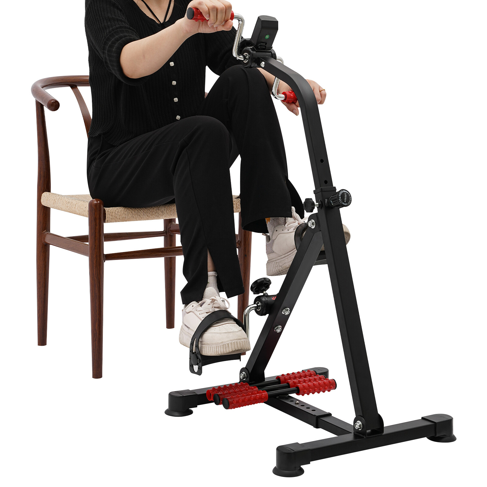Adjustable Pedal Exerciser Bike with LCD Screen for Home Fitness
