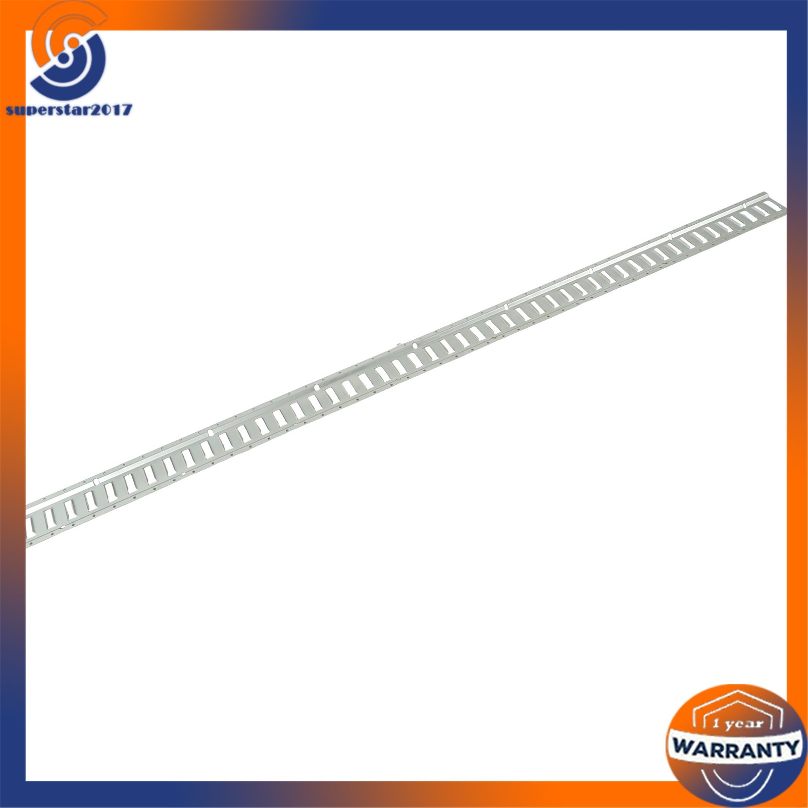 6 Pack 8 Foot Silver E Track Rails, Zinc Plated For Long Cargo Trailer Tie Down