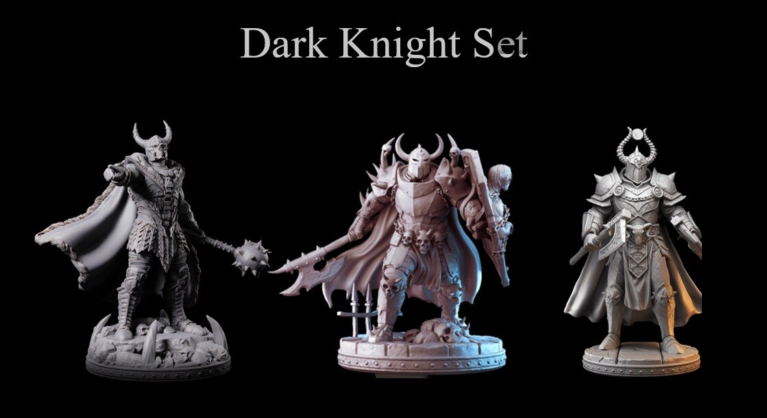 Primal Collectibles Dark Knight Enemy Miniatures 32mm DnD Boss Set